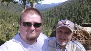 Ernie and Matthew Singer on Greyback pass in California, 6-16-2013.